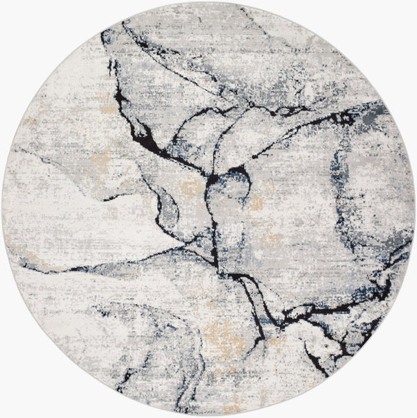 Livabliss Jolie High Low Pile Turkish Woven Polypropylene Rug for Large Living Spaces Medium Gray, Ta 7'10" x 7'10" Round JLO2316-710RD