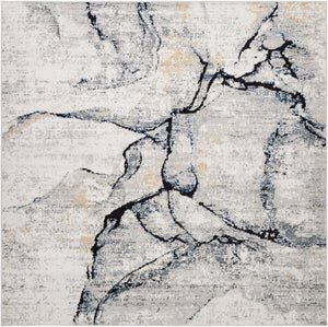 Livabliss Jolie High Low Pile Turkish Woven Polypropylene Rug for Large Living Spaces Medium Gray, Ta 7'10" x 7'10" Square JLO2316-710SQ