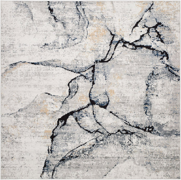 Livabliss Jolie High Low Pile Turkish Woven Polypropylene Rug for Large Living Spaces Medium Gray, Ta 7'10" x 7'10" Square JLO2316-710SQ
