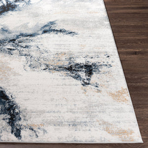 Livabliss Jolie High Low Texture Accent Rug Polypropylene Polyester Blend Entryway Bathroom Dark Blue, Slat 8'10" x 12' JLO2320-912