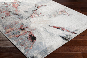 Livabliss Jolie Machine Woven Polypropylene Minimalist Area Rug for Living Room or Dining Space Burgandy, Rose 7'10" x 10' JLO2321-71010
