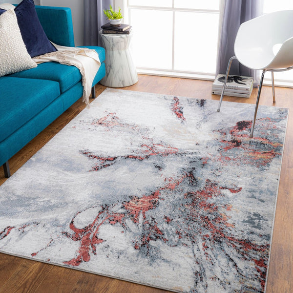 Livabliss Jolie Machine Woven Polypropylene Minimalist Area Rug for Living Room or Dining Space Burgandy, Rose 7'10" x 10' JLO2321-71010