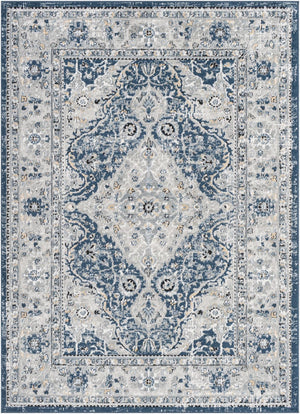 Livabliss Jolie Traditional Polypropylene Area Rug Woven in Turkey for Entryways and Bedrooms Dark Blue, Gray 8'10" x 12' JLO2326-912