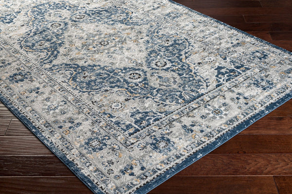 Livabliss Jolie Traditional Polypropylene Area Rug Woven in Turkey for Entryways and Bedrooms Dark Blue, Gray 8'10" x 12' JLO2326-912