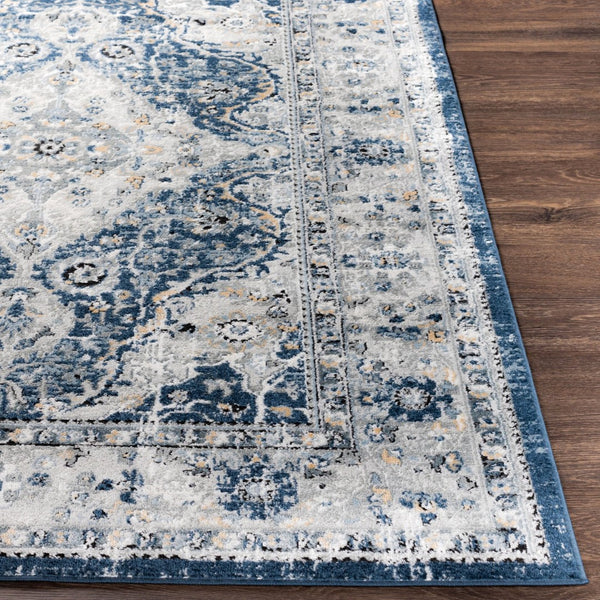 Livabliss Jolie Traditional Polypropylene Area Rug Woven in Turkey for Entryways and Bedrooms Dark Blue, Gray 8'10" x 12' JLO2326-912