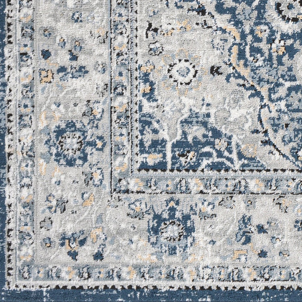 Livabliss Jolie Traditional Polypropylene Area Rug Woven in Turkey for Entryways and Bedrooms Dark Blue, Gray 8'10" x 12' JLO2326-912