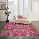 Nourison Passion PSN01 Machine Made Power-loomed No Border Indoor Only Bohemian Transitional Rug Fuchsia, Pink 100% Polypropylene 99446389718