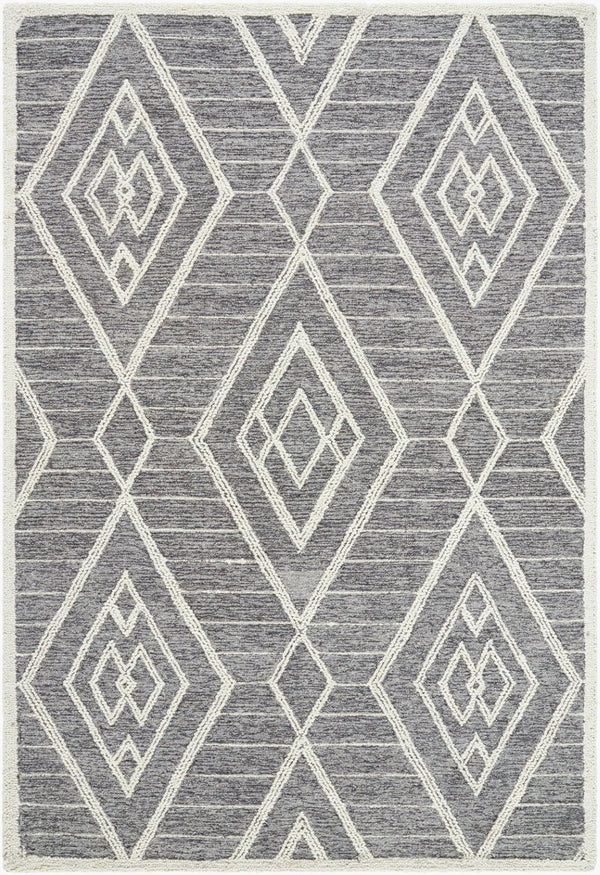 Livabliss Jules Hand Tufted Wool Area Rug Soft Medium Pile for Entryways and Bedrooms Slate Gray, Ivo 8' x 10' JLS2300-810