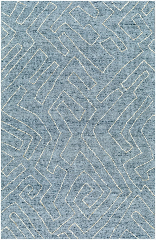 Livabliss Jules Hand Tufted Wool Accent Rug Artisan Crafted for Entryways and Compact Spaces Slate Blue, Ivo 9' x 12' JLS2301-912