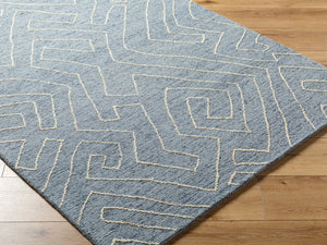 Livabliss Jules Hand Tufted Wool Accent Rug Artisan Crafted for Entryways and Compact Spaces Slate Blue, Ivo 9' x 12' JLS2301-912