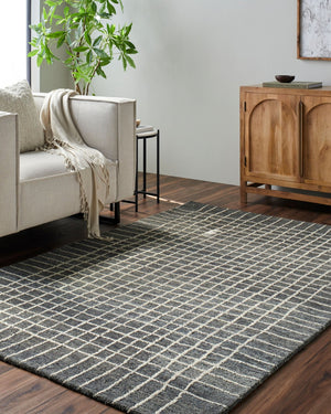 Livabliss Jules Hand Tufted Wool Accent Rug Plush Medium Pile for Entryway or Bedroom Decor Charcoal, Slate 9' x 12' JLS2303-912