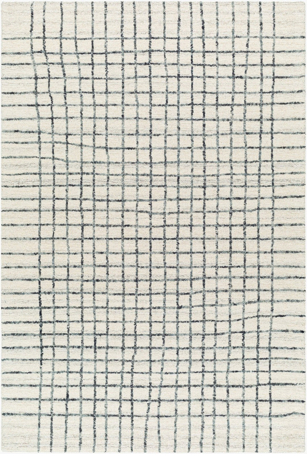 Livabliss Jules Hand Tufted Wool Accent Rug Plush Medium Pile for Entryways and Bedroom Floors Ivory, Charcoal 9' x 12' JLS2304-912