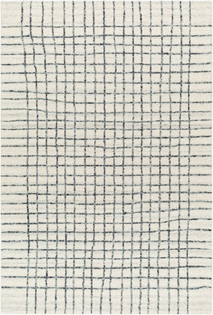 Livabliss Jules Hand Tufted Wool Accent Rug Plush Medium Pile for Entryways and Bedroom Floors Ivory, Charcoal 9' x 12' JLS2304-912