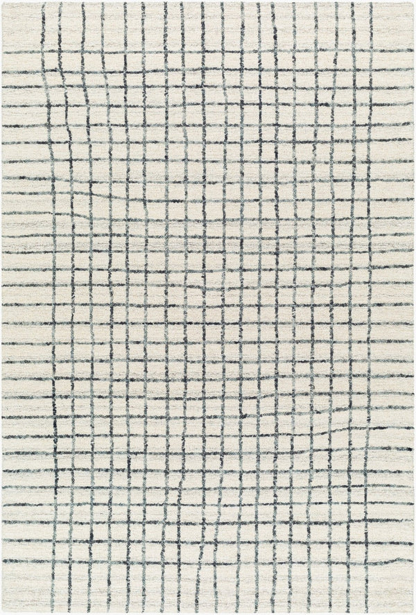 Livabliss Jules Hand Tufted Wool Accent Rug Plush Medium Pile for Entryways and Bedroom Floors Ivory, Charcoal 9' x 12' JLS2304-912