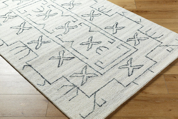 Livabliss Jules Hand Tufted Wool Accent Rug Artisan Crafted for Entryways and Small Spaces Ivory, Charcoal 2' x 3' JLS2306-23