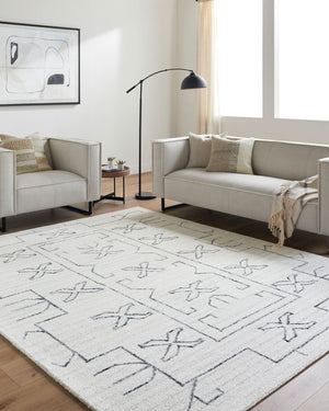Livabliss Jules Hand Tufted Wool Accent Rug Artisan Crafted for Entryways and Small Spaces Ivory, Charcoal 2' x 3' JLS2306-23