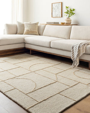 Livabliss Jules Hand-tufted Wool Accent Rug Plush Indian Craft for Entryway or Bedside Ivory, Sandston 2' x 3' JLS2308-23