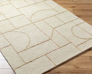 Livabliss Jules Hand-tufted Wool Accent Rug Plush Indian Craft for Entryway or Bedside Ivory, Sandston 2' x 3' JLS2308-23