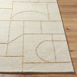Livabliss Jules Hand-tufted Wool Accent Rug Plush Indian Craft for Entryway or Bedside Ivory, Sandston 2' x 3' JLS2308-23