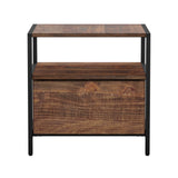 Homelegance By Top-Line Elouise 1-Drawer Rustic Brown End Table Brown Veneer