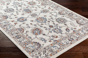 Livabliss Juliet Traditional Low Pile Area Rug Machine Woven Recycled Fabric Indoor Outdoor Use Light Gray, Tan 6'7" x 9' JLT2306-679
