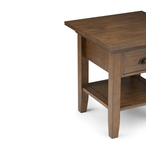 English Elm Redmond Rustic End Table - Charming Natural Aged Brown With Storage & Transitional Style Design B136P158101-GIGA