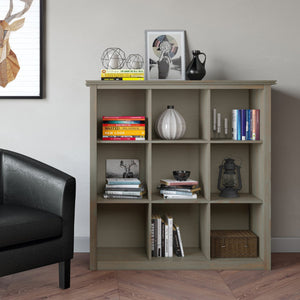 English Elm Artisan 9-Cube Bookcase - Handcrafted Distressed Grey Storage Unit For Stylish Home Organization B136P158414