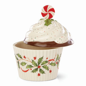 Lenox Hosting The Holidays Bakeshop Cu Pieceake Candy Dish Red & Green, IVORY PORCELAIN 886642