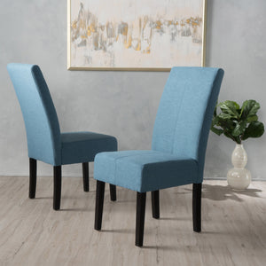 English Elm Pertica Upholstered Dining Chair Set of 2 with T-stitch Detail for Modern 38541.00BLU