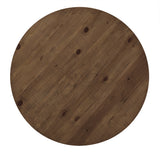 Homelegance By Top-Line Amala Wood Finish and Black Metal Base Round Dining Table Grey Veneer