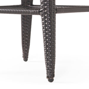 English Elm Modern Outdoor Pe Wicker Swivel Barstool with Cushioned Seat and Iron Frame 54128.00