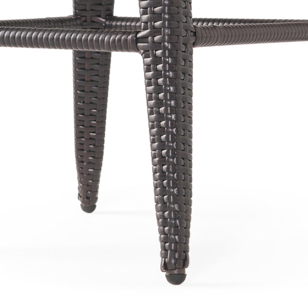 English Elm Modern Outdoor Pe Wicker Swivel Barstool with Cushioned Seat and Iron Frame 54128.00
