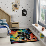 Nourison Imagination IMA09 Machine Made Machine Printed Borderless Design Indoor Only Kids  Rug Multicolor, Multicolor Pile, 100% Polyester 841491134320