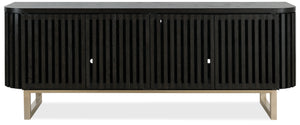 Hooker Furniture Commerce Easton Oak Wood Tv Console with Slatted Doors for Living Room Decor 7228-55050-99