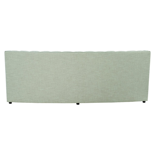 Bernhardt Bernhardt Candace Cream Crescent Sofa 96" — Tufted Back, Nailhead Trim, Curved Silhouette, 4 Pillows (Made-To-Order) B7277C
