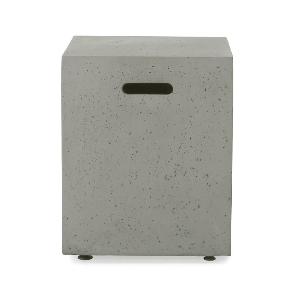 English Elm Mgo Concrete Propane Tank Cover Side Table for Modern and Industrial Interiors 59243.00WHI