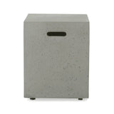 Christopher Knight Home® - Noble House - Aidan Outdoor Lightweight Concrete Tank Holder Side Table