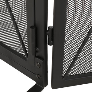 English Elm Christopher Knight Home® - FOLDING Folding Screen with Door Matte Black Iron Room Divider Privacy Panel Durable 34.25x28.25x4.5" 67300.00MTBLK