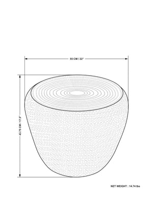 English Elm Preston - Handcrafted Antique Silver Metal Side Table With Drum Design For Chic Modern Interiors B136P159935-GIGA