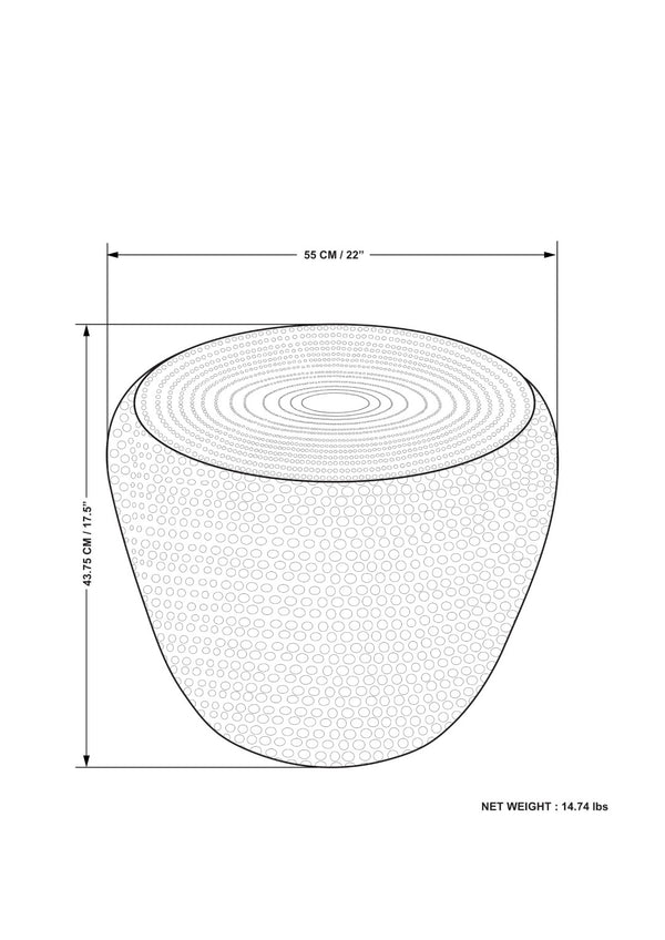 English Elm Preston - Handcrafted Antique Silver Metal Side Table With Drum Design For Chic Modern Interiors B136P159935-GIGA