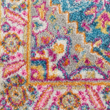 Nourison Passion PSN20 Machine Made Power-loomed Floral Border Indoor Only Bohemian  Rug Teal Multicolor, Teal Multicolor 100% Polypropylene 99446486530