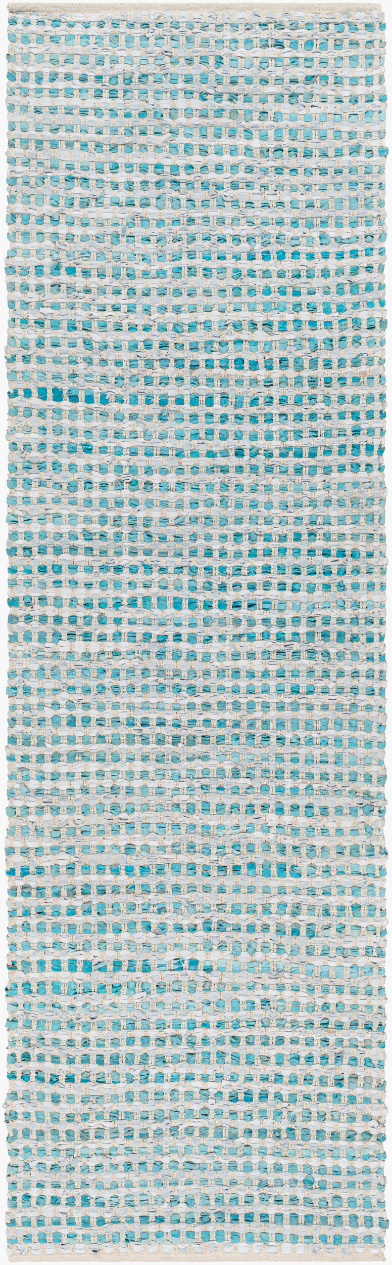 Surya Jamie Jmi-8001 2' X 3' Handmade Leather And Cotton Rug – Mid-century Modern Comfort & Style! Teal Cotton,Leather Jmi8001-268