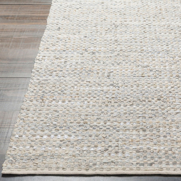 Livabliss Jamie Handwoven Leather Cotton Flatweave Rug Mid-century Modern Low Pile Indoor JMI8005-46