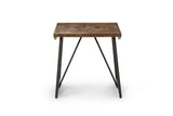 Steve Silver Walden Parquet End Table - Mango Wood, Iron Base, Chestnut Finish - 24x23x23