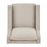 Homelegance By Top-Line Kramer Fabric Chair with Down Feather Cushions Espresso Polyester