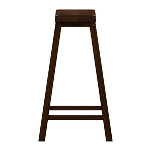 Homelegance By Top-Line Jarvis Saddle Seat 29-inch Bar Height Backless Stools (Set of 2) Warm Cherry Rubberwood