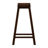 Homelegance By Top-Line Jarvis Saddle Seat 29-inch Bar Height Backless Stools (Set of 2) Warm Cherry Rubberwood