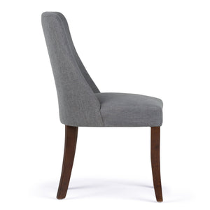 English Elm Walden Slate Grey Deluxe Dining Chair Set of 2 — Upholstered Linen Look, Curved Back, Solid Wood Legs B136P158588