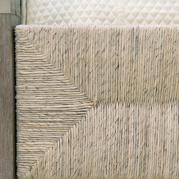 Bernhardt Bernhardt Palma King Canopy Bed With Woven Abaca Panels, Rustic White Oak & Tarnished Nickel Accents K1263