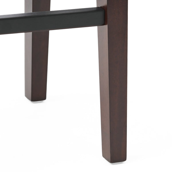 English Elm Saddle Contoured Pu Leather Counter Stool with Solid Rubberwood Frame for Kitchen Dining 62469.00PU
